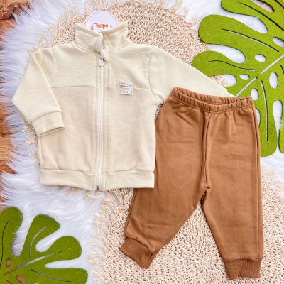 Conj. Jaqueta Positive Impact e Calça de Moletom - Areia e Ferrugem